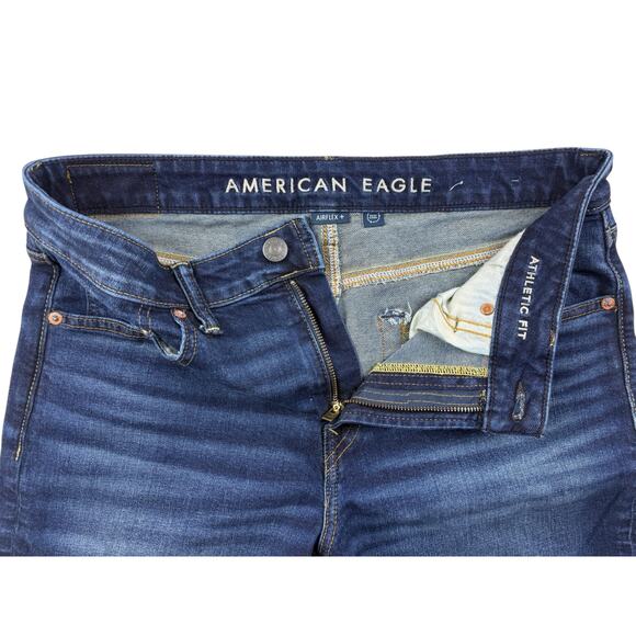 American Eagle Jeans Men Athletic Fit AirFlex+ Stretch Denim Blue Whisker 33X30 - Picture 6 of 10